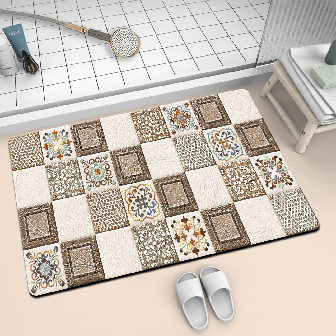 Artistic Mosaic Bath Mat Bowlift
