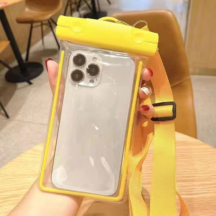 Waterproof phone pouch with adjustable lanyard and transparent touch-sensitive sleeve Bowlift