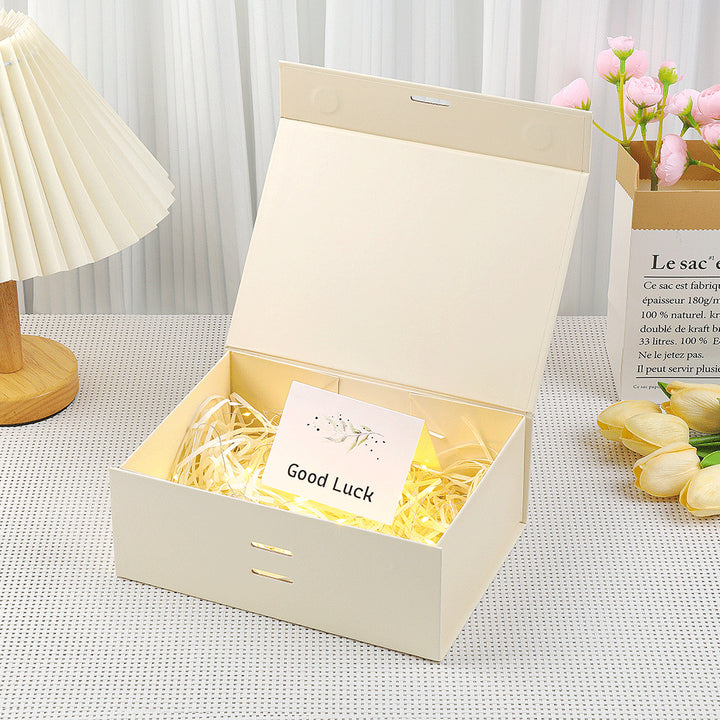 Premium magnetic gift presentation box with LED fairy lights and greeting card Bowlift