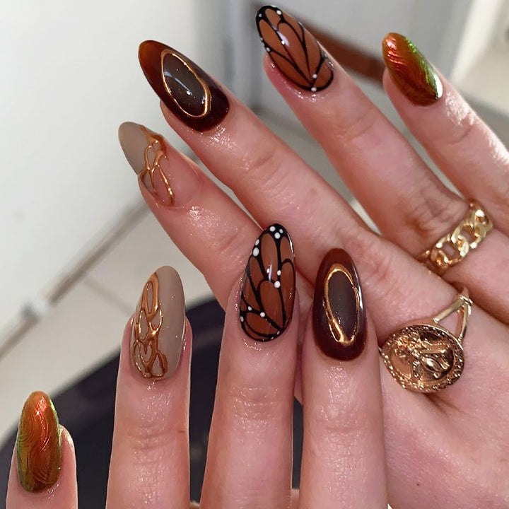 Creative nail design with artistic decorations Bowlift