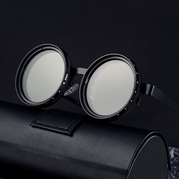 Ladies Round Retro Sunglasses with Distinctive Metal Frame Bowlift