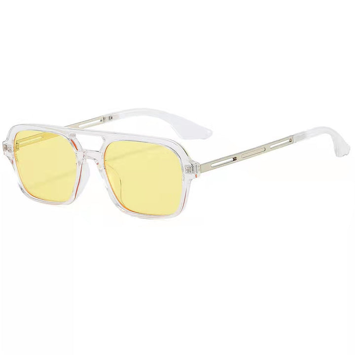 Women's Designer Sunglasses with Elegant Transparent Frame and Yellow Lenses Bowlift