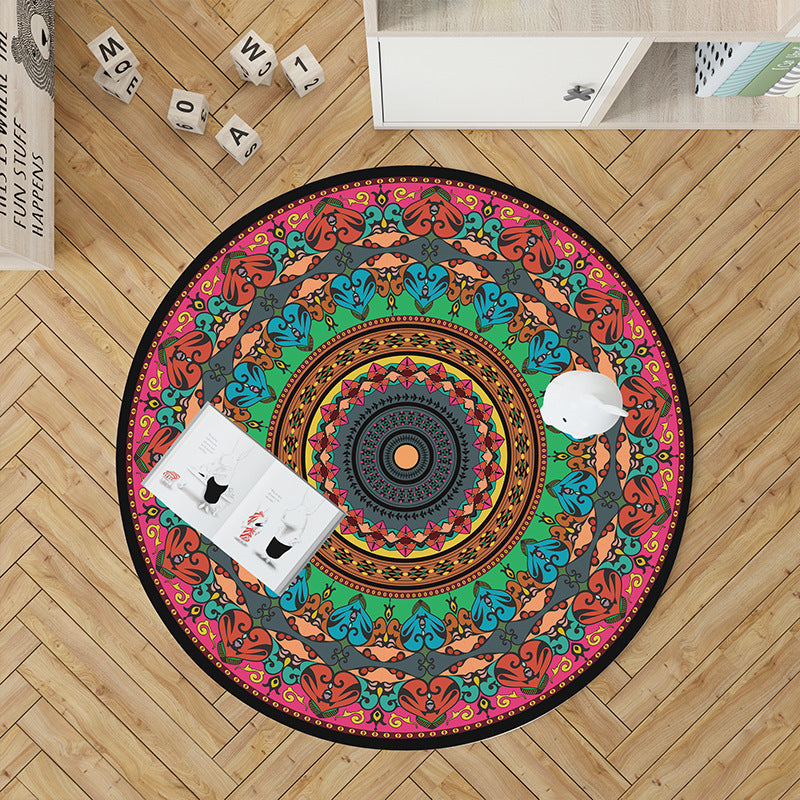 Mandala Print Round Area Rug Bowlift