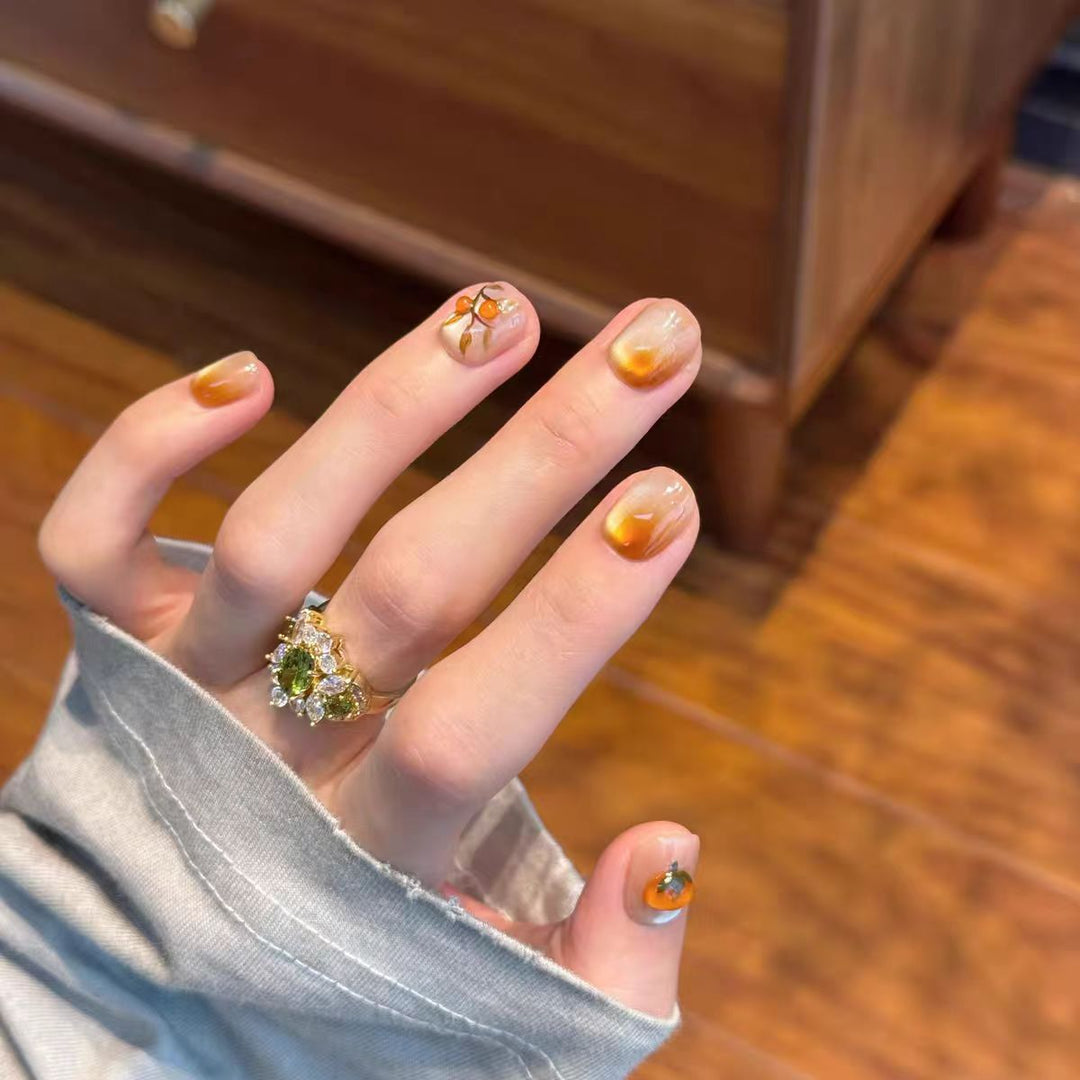 Artistic Floral Gel Nail Extensions