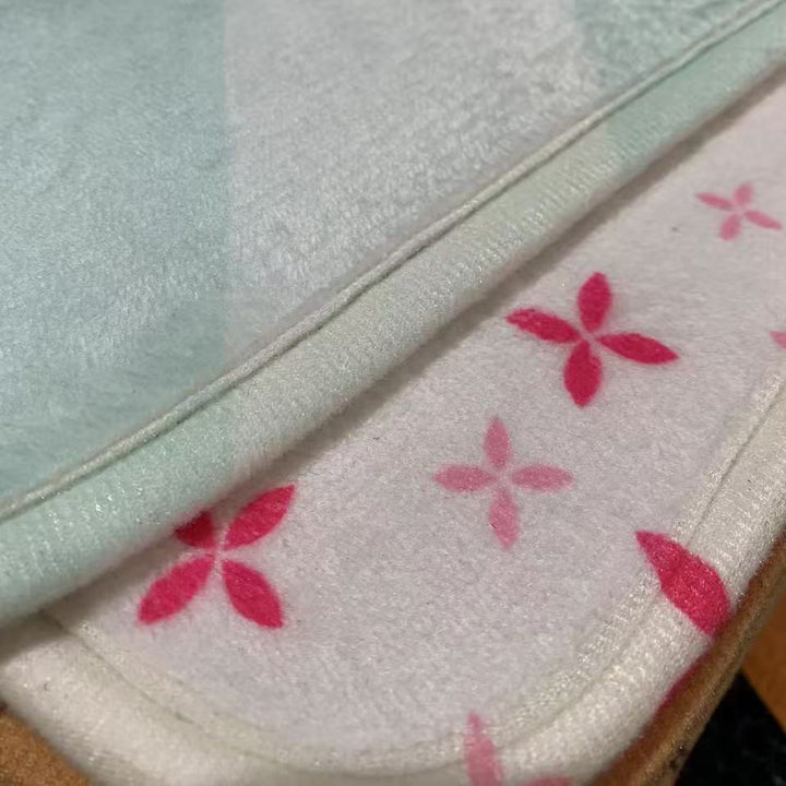 Floral Bunny-Themed Bath Mat Set