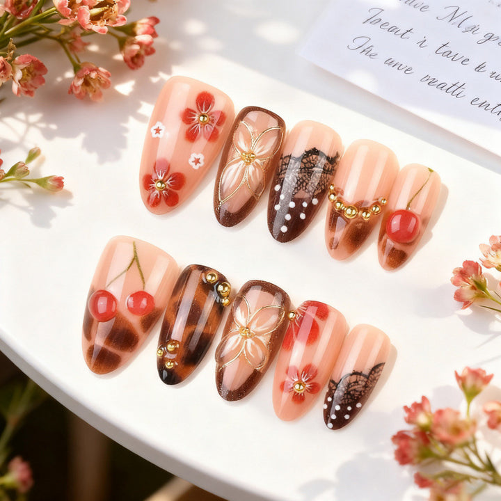 Artistic Decorative Press-On Nail Set