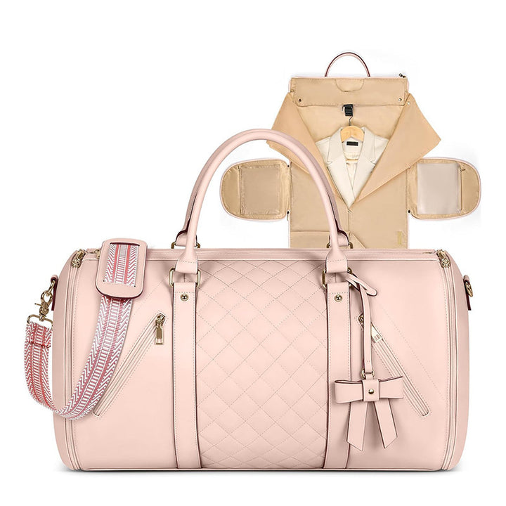 Elegant Quilted Business Travel Duffle Bag Bowlift
