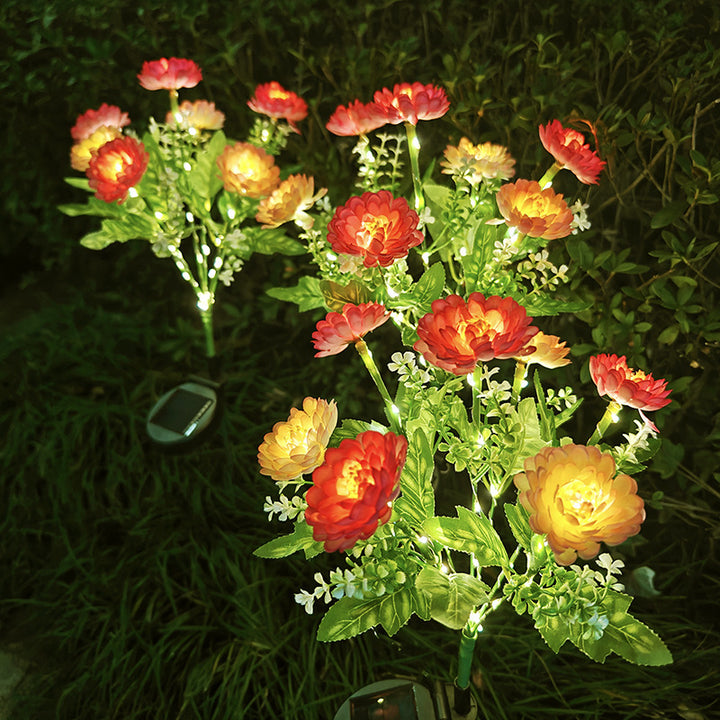 Solar-Powered Lifelike Bloom Garden Stake With Multi-Head LED Cluster And Waterproof Dusk-To-Dawn Sensor Bowlift