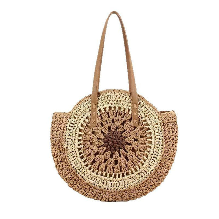 Handcrafted basket crossbody bag with decorative flower pattern Bowlift