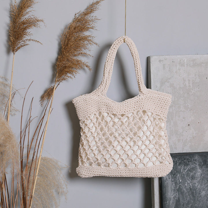 Handcrafted Tote Bag in Modern Net Design Bowlift
