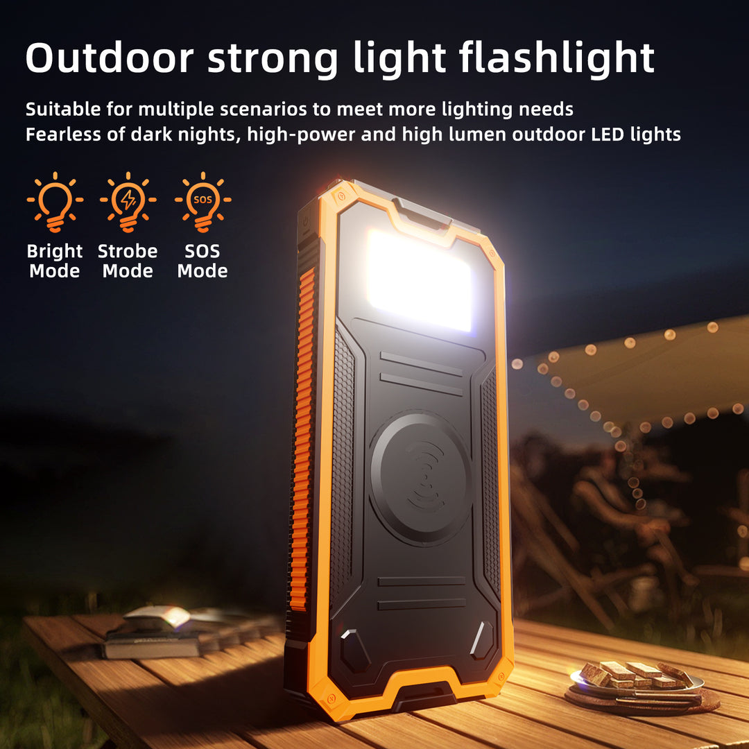Solar-powered power bank with fast charging function and wireless charging option Bowlift