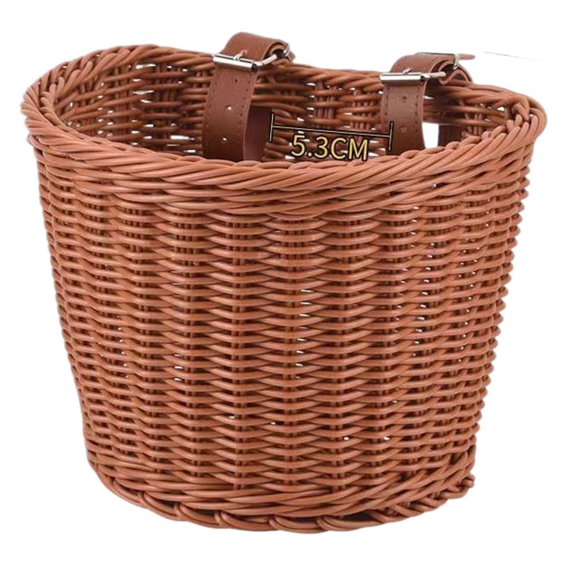Stylish Woven Storage Basket with Leather Straps Bowlift