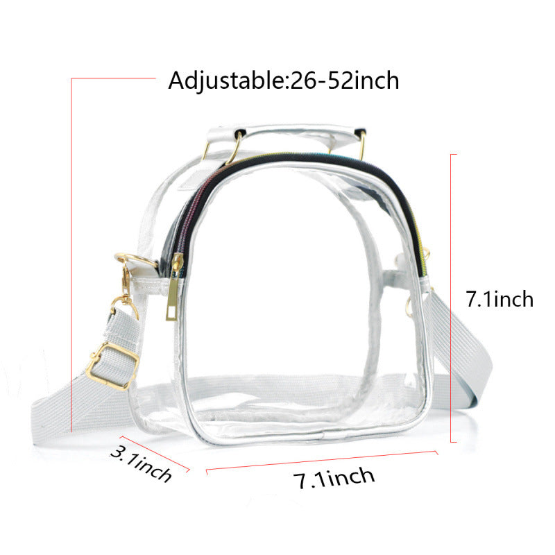 Transparent shoulder bag with double zipper Bowlift