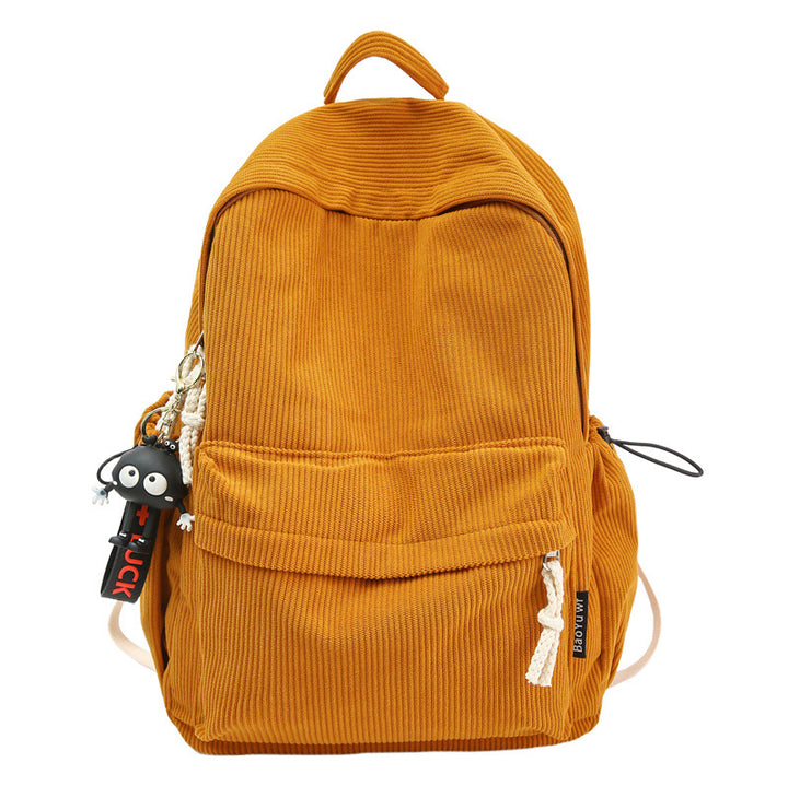 Corduroy Textured Casual Backpack Bowlift