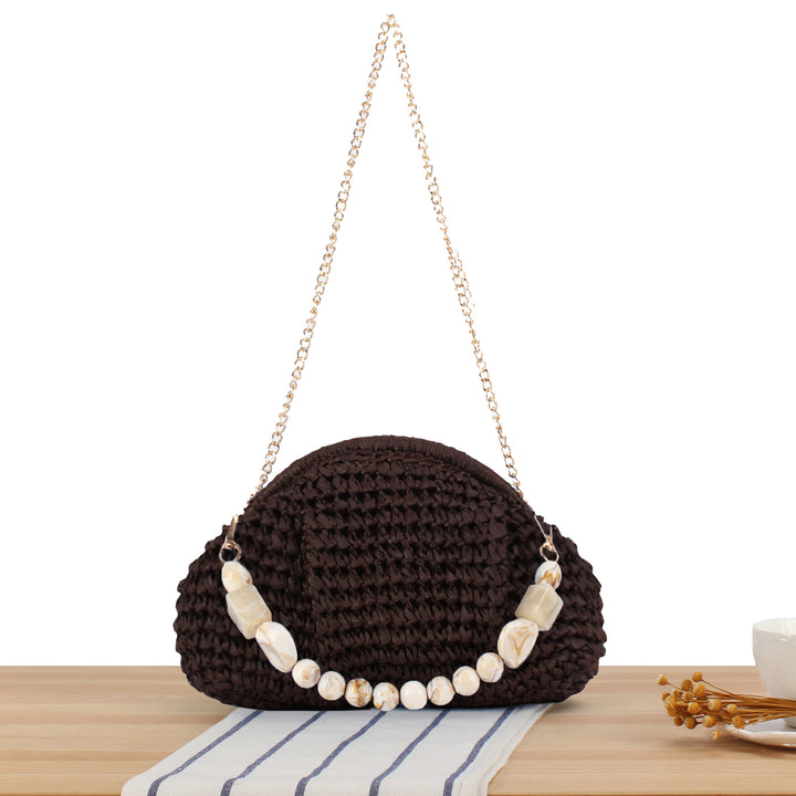 Shoulder bag with elegant pearl decoration Bowlift