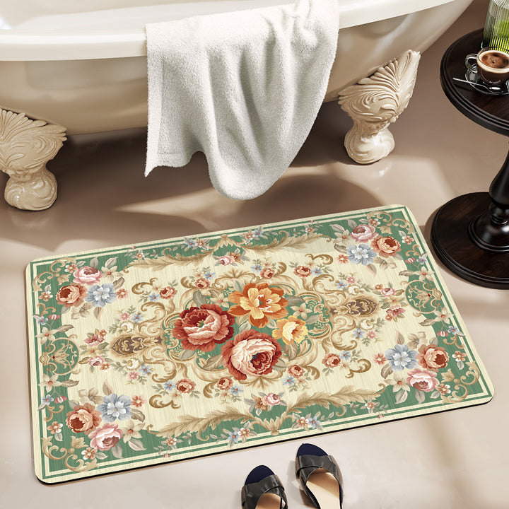 Luxurious Floral Pattern Bath Mat Bowlift