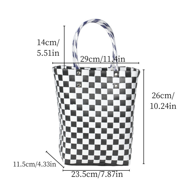 Classic Square Pattern Shopping Bag Bowlift