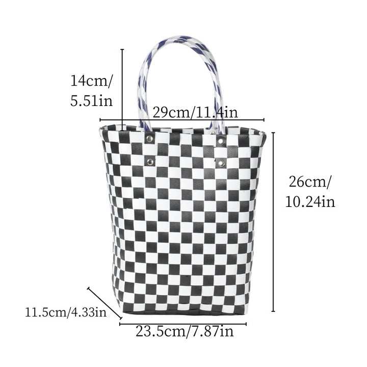 Classic Square Pattern Shopping Bag Bowlift
