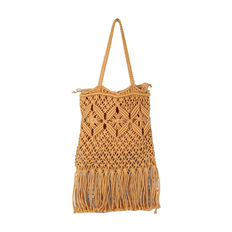 Handcrafted macrame bag with tassels Bowlift