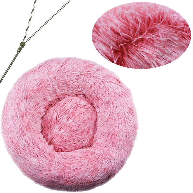 Cozy Round Plush Dog Bed