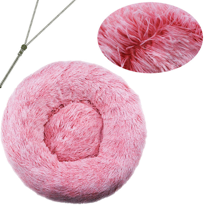 Cozy Round Plush Dog Bed