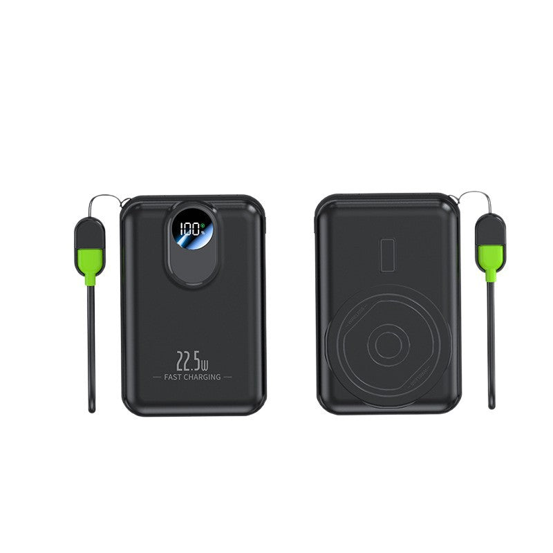 Portable power bank with integrated wireless charging function and digital display Bowlift