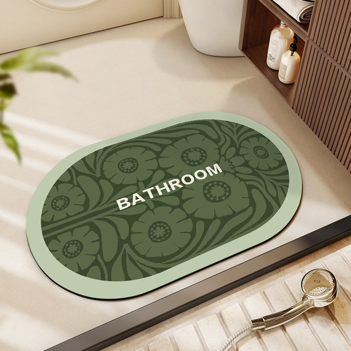 Decorative Floral Bathroom Mat Bowlift