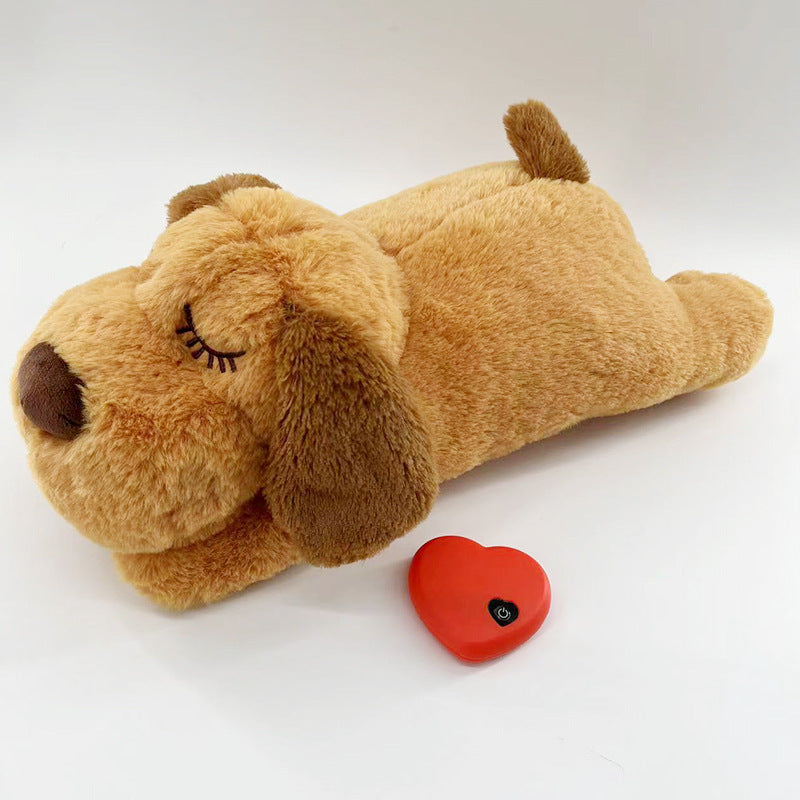 Plush heated cuddle dog pillow with heart remote control Bowlift