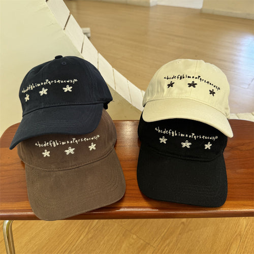 Women's Casual Embroidered Cotton Baseball Cap Bowlift
