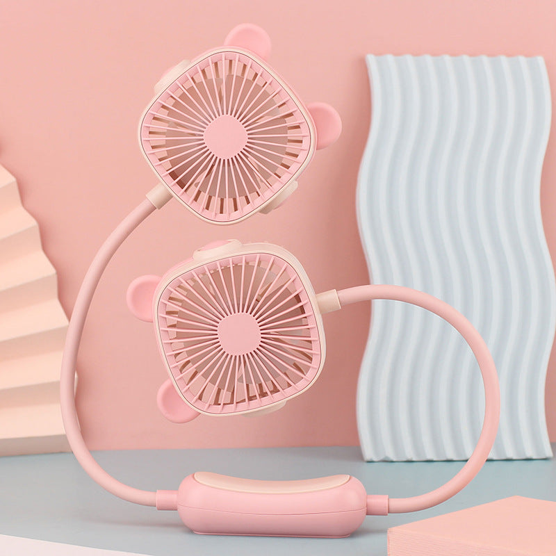 Ladies wearable neck fan with dual design Bowlift
