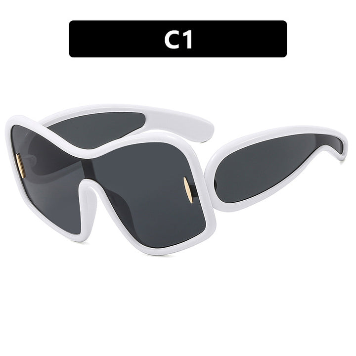 Women’s futuristic sunglasses with extra wide design and protective UV filter Bowlift