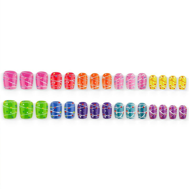 Colorful playful design artificial nails Bowlift