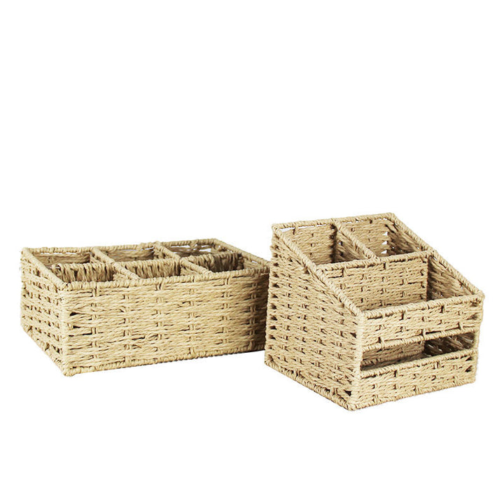 Multi-Sectional Woven Storage Basket Bowlift