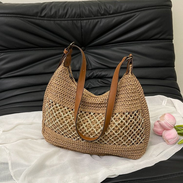 Casual Shoulder Bag Made of Natural Material Bowlift