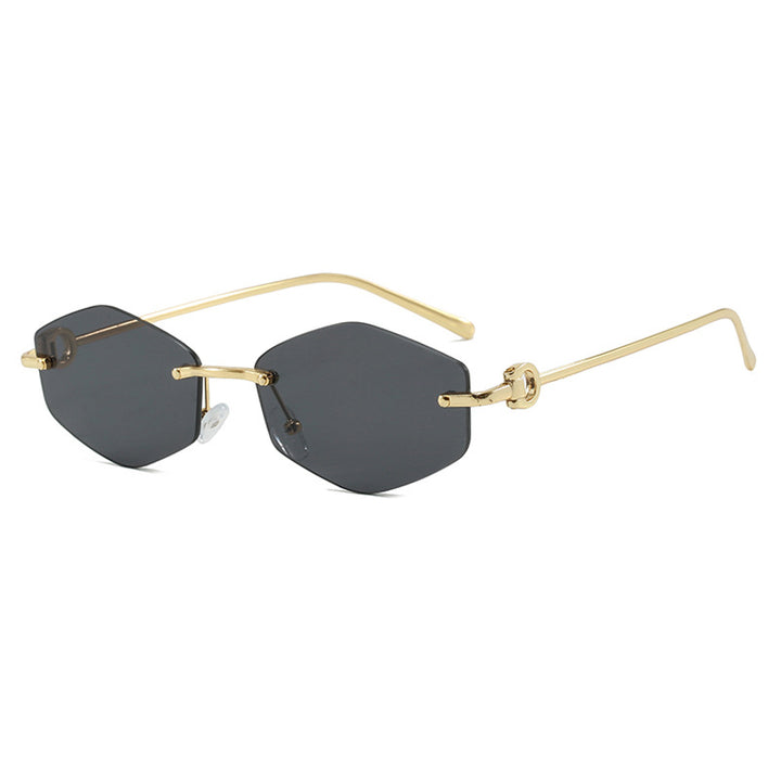 Women's fashionable sunglasses with hexagonal frame and luxurious accents Bowlift