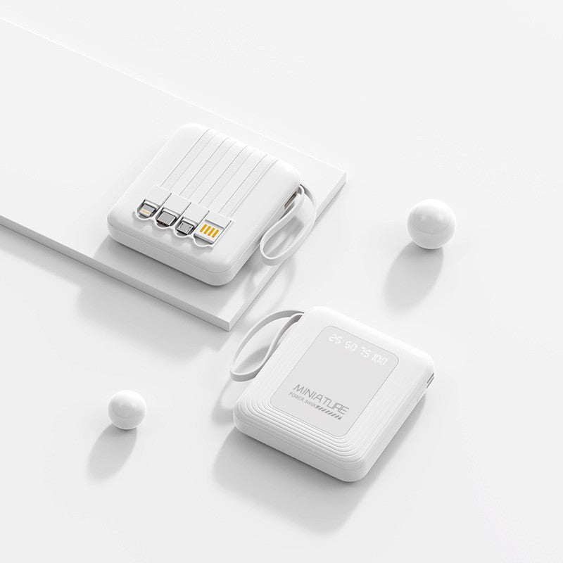 Slim Powerbank with Integrated Cables Bowlift