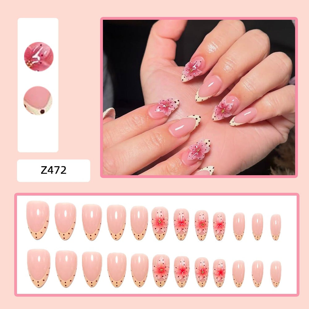 Nail art with floral 3D flower design and elegant color gradient Bowlift