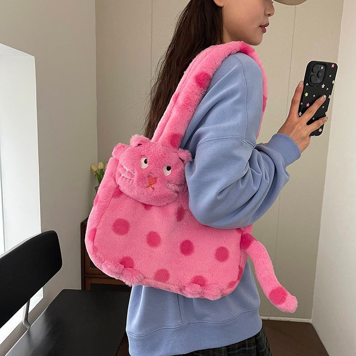 Plush shoulder bag with animal motif Bowlift