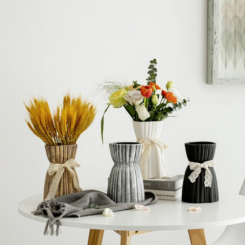 Ribbed Decorative Ceramic Vase Bowlift