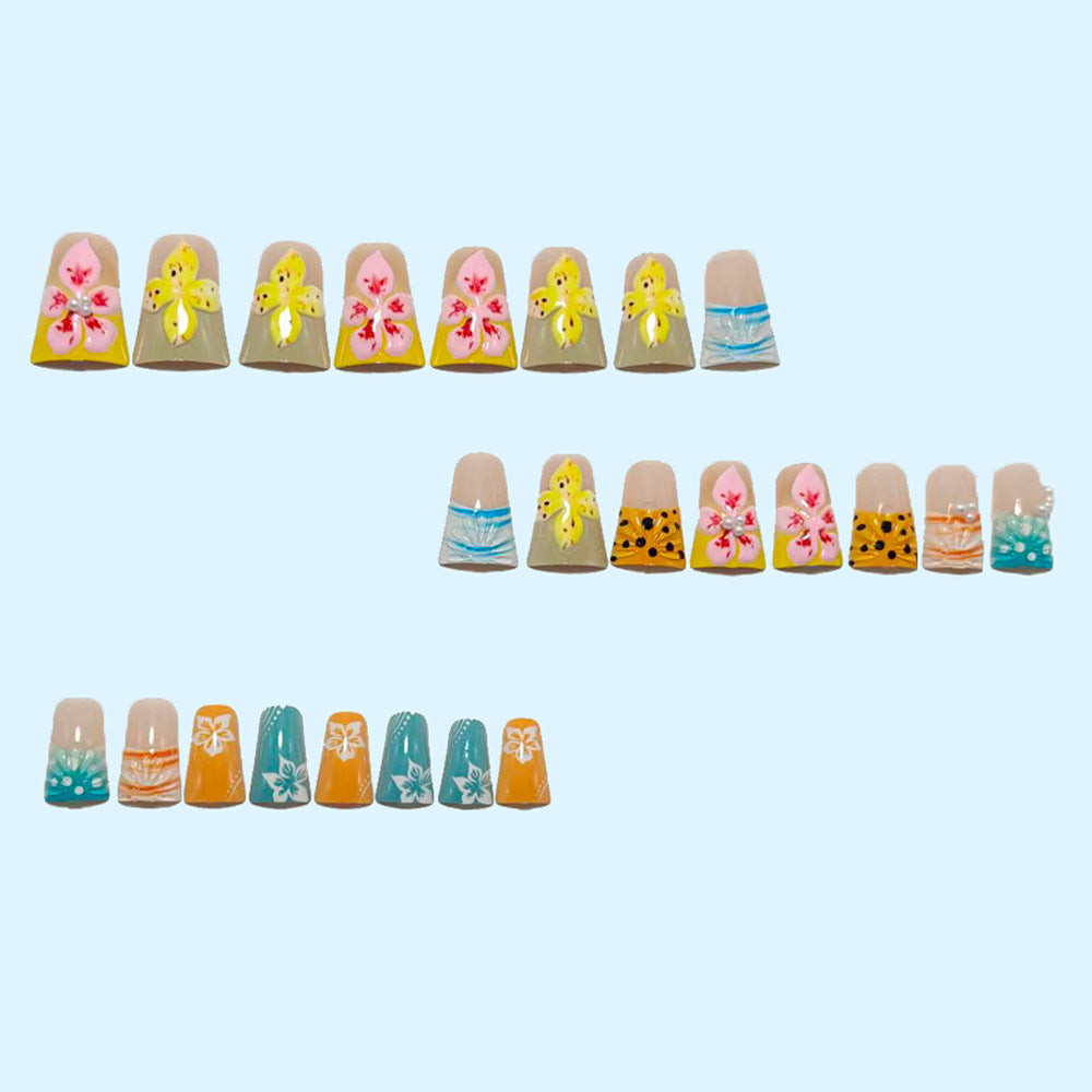 Artificial nails with creative 3D flower and butterfly designs Bowlift