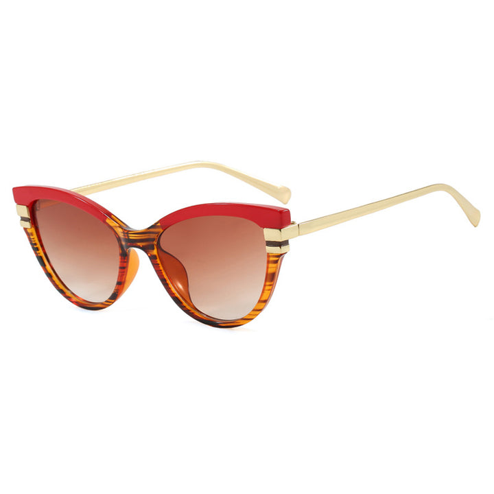 Ladies Cat-Eye Sunglasses with Elegant Metal Accents Bowlift