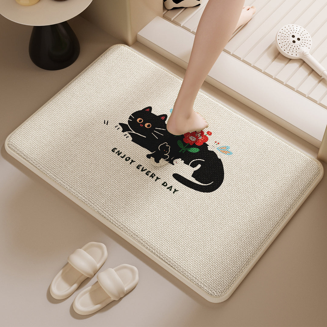 Fun Cat-Themed Bath Mat Bowlift