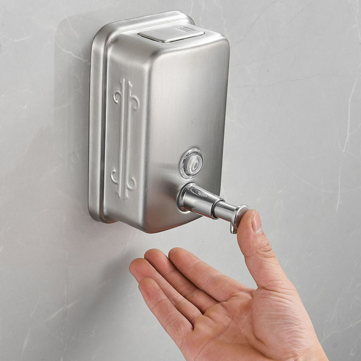 Wall-mounted stainless steel push-pump soap and lotion dispenser Bowlift