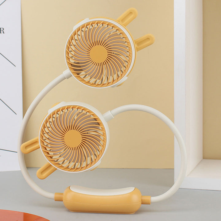 Women's Portable Mini Neck Fan with Dual Blower Bowlift