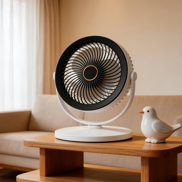 Women portable USB table fan with integrated LED lighting Bowlift