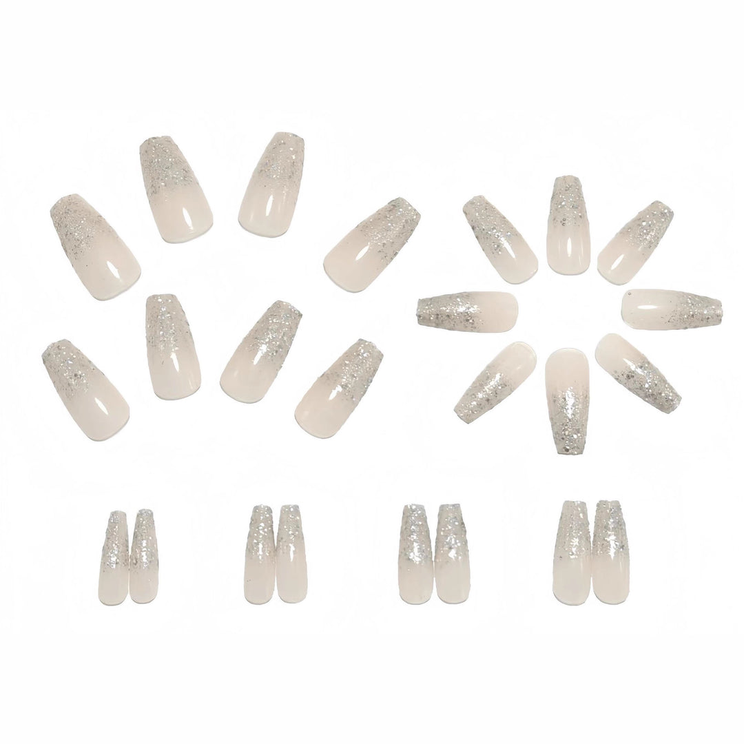 Artificial nails with glitter French tips Bowlift