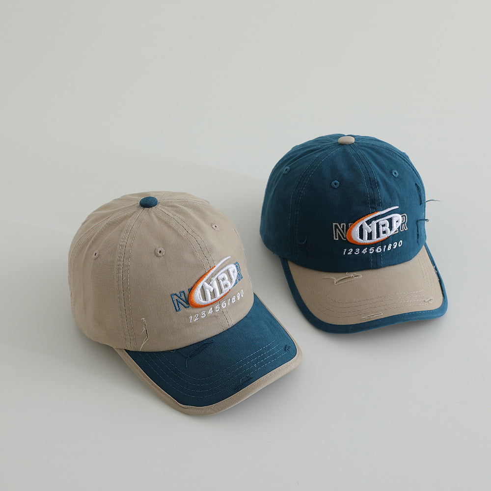 Men's Distressed Cotton Logo Baseball Cap Bowlift