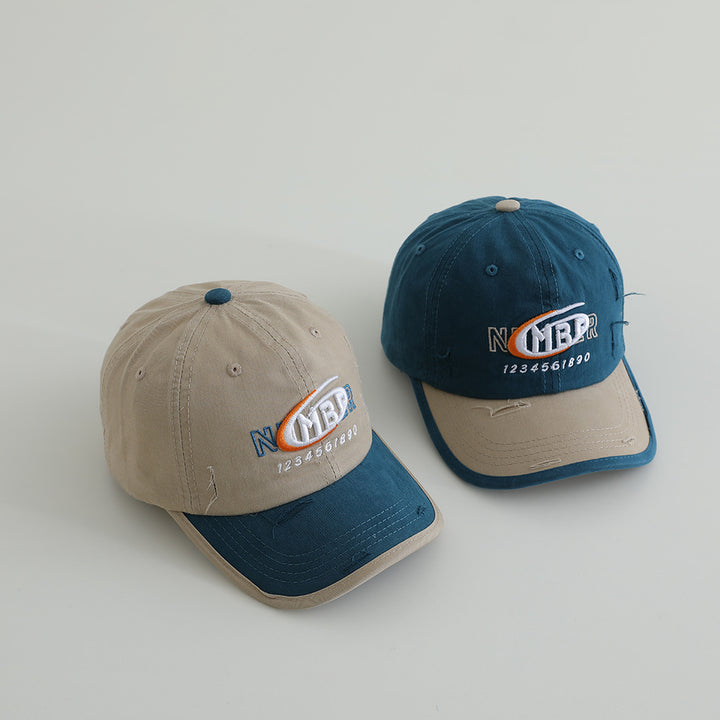Men's Distressed Cotton Logo Baseball Cap Bowlift