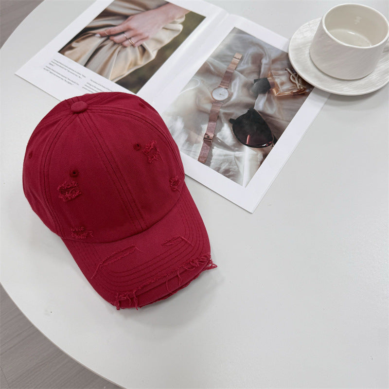 Men's Distressed Vintage-Style Baseball Cap Bowlift