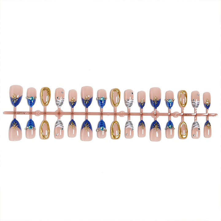 Acrylic nail set with elegant flower and glitter design Bowlift